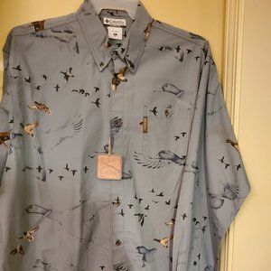 Columbia Waterfowl Print Button Down Shirt
